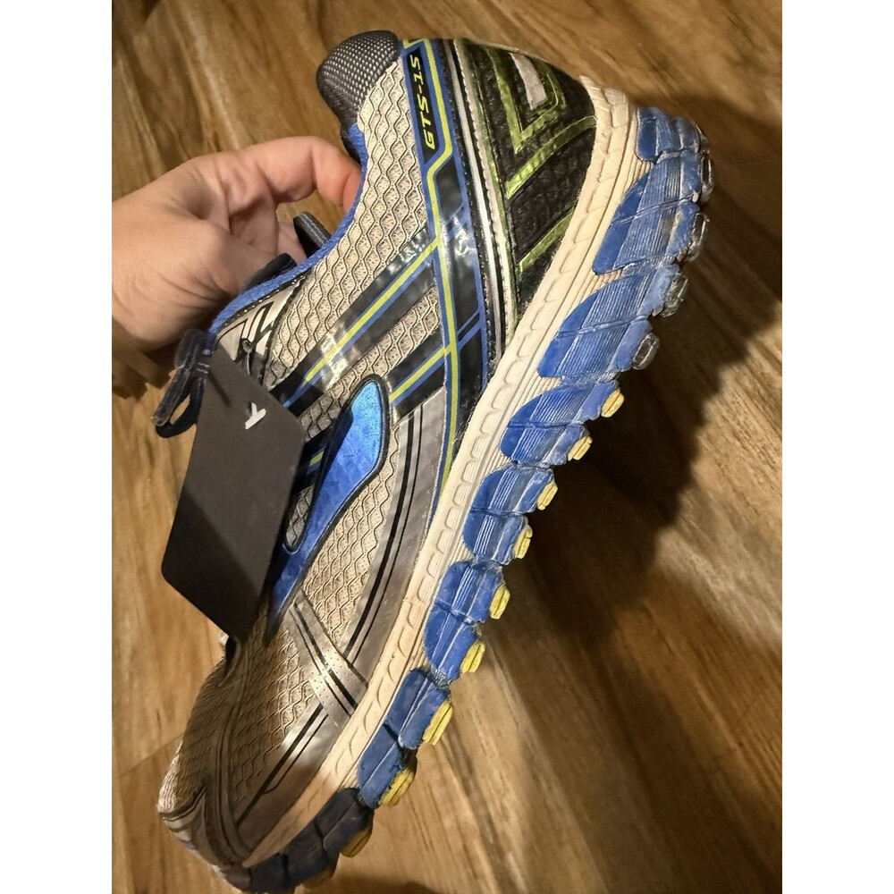 Brooks Adrenaline GTS-15 Running Shoes Mens 11 Blue Gray Yellow Stability